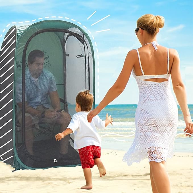 WeatherPod® The Original Shark Tank MyPod??Mesh 1-2 Person Pop-Up Screen Pod - Keeps Out Bugs, Mosquitos, and Harmful UV Rays - UPF 50 for Maximum Protection from The Sun