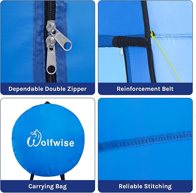 Wolfwise Pop Up Changing Tent for Beach, Camping Portable Shower Tents, Outdoor Privacy Bathroom, Change Dressing Clothes Porta Potty Tent Pop Up Instant for Camp, Toilet, Blue