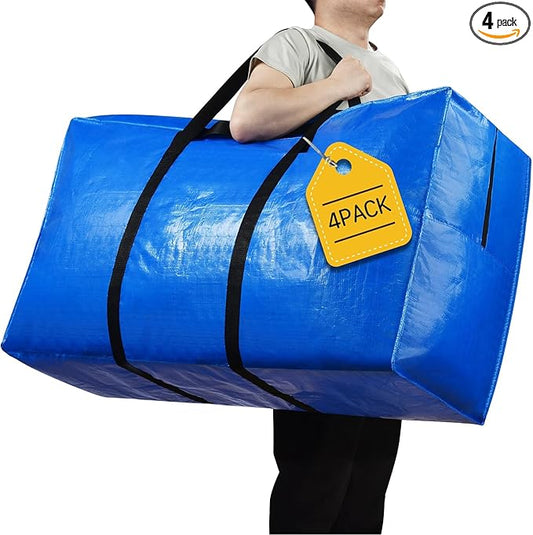 57 Gallon Extra Large Storage Bags, XXL Jumbo Large Moving Bags Heavy Duty, Storage Totes Moving Boxes Supplies for College, Foldable Duffle Bag for Travel, Christmas Tree Bag, 42x23x13.5inch