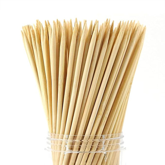 Natural Bamboo Skewers 12” Φ=4mm, (200 PCS) for BBQ，Appetiser，Fruit，Cocktail，Kabob，Chocolate Fountain，Grilling，Barbecue，Kitchen，Crafting and Party. More Size Choices /8"/10"/12"/14"/16"(12")