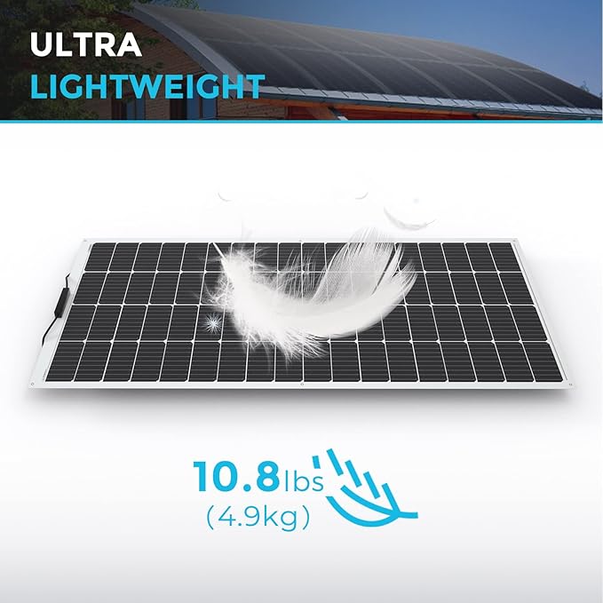 Renogy Solar Panels 200 Watt 12V, Flexible Solar Panel 200W 22% High-Efficiency, 240° Ultra Lightweight Solar Panels for Marine RV Cabin Van Car Boat Camping Curve Surfaces