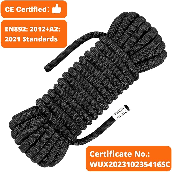 AOLEBA 10.5 mm Static Climbing Rope 10M(32ft) 20M(64ft) 30M(96ft) 50M(160ft) 70M(230ft) Outdoor Rock Climbing Rope, Escape Rope Ice Climbing Equipment Fire Rescue Parachute Rope
