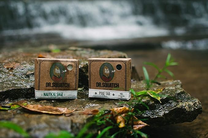 Dr. Squatch Natural Bar Soap for Men - Cold Process Soap with No Harsh Chemicals - Pine Tar (5 oz, 3-Pack)