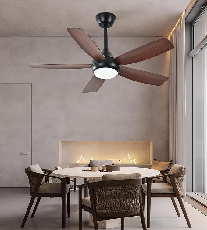 Ceiling Fans with Lights and Remote Control, 42 Inch Ceiling Fan with Light for Bedroom Living Room and Patio, Quiet 6 Speeds DC Reversible, Dimmable, Noiseless, Low Profile Ceiling Fans