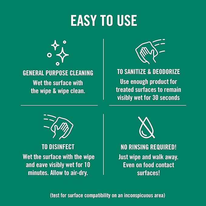 Benefect Botanical Disinfecting Wipes - (90 Wipe Count) Natural, No Residue - Antibacterial Disinfectant, Multi-Surface Cleaning and Sanitizing Wipes