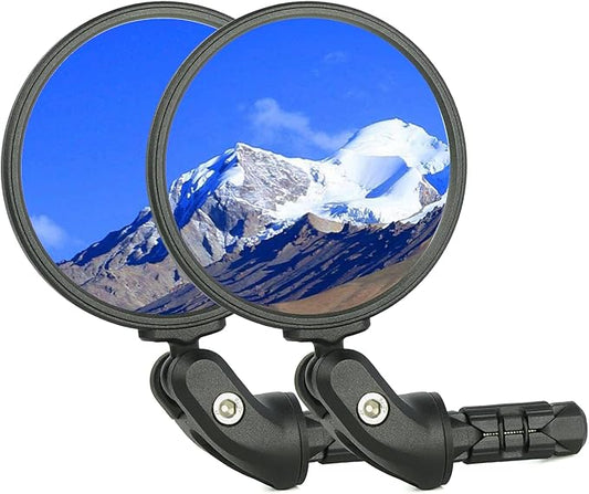 Bike Mirrors,Bike Bar End Mirror, HD Glass Convex Lens Bicycle Rearview Mirror, Safe Cycling Rearview Mirror, Easy to Install