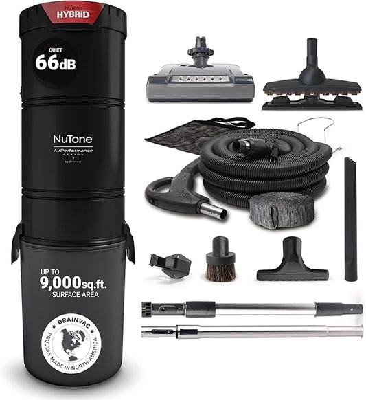 Broan-nutone 700 Air watts Residential Central Vacuum System Premium Electric Tool Set for Cleaning Floors - Anti-Vibration, Powerful Suction