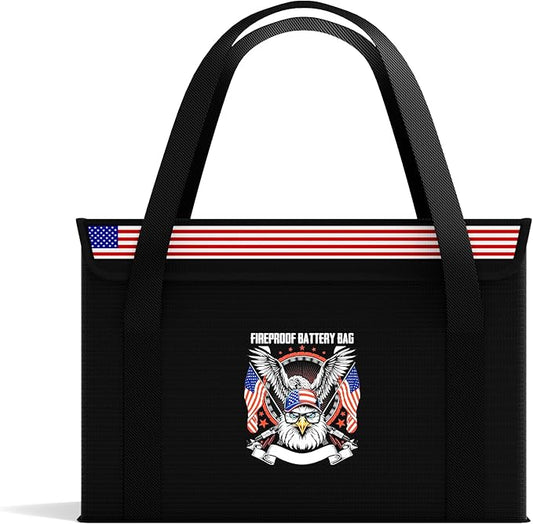 Fireproof Explosionproof Lipo Battery Safe Bag - Large Capacity Ebike Battery Storage Guard Pouch for Charging & Storage - Waterproof Protective Case for Ebike & Lithium Batteries(14x7.9x9.4 Inches)