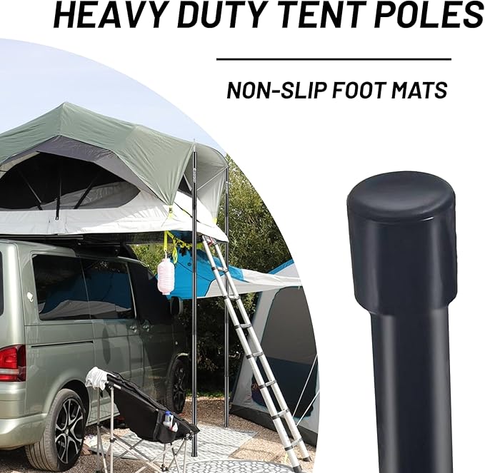 Tent Poles for Tarp, AVOFOREST Camping Tent Tarps Poles Adjustable Camping Accessories 76in Heavy Duty Poles Thicker Tent Pole with a Diameter of 0.65in for Backpacking Hiking Awning