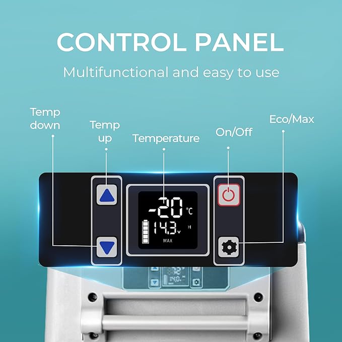 EUHOMY 12 Volt Refrigerator, 59QT(55L) Electric Cooler, 12V Fridge APP Control, 12V Cooler -4℉~68℉, Portable Freezer 12/24V DC 110-240V AC for Camping, Travel, Truck, Home