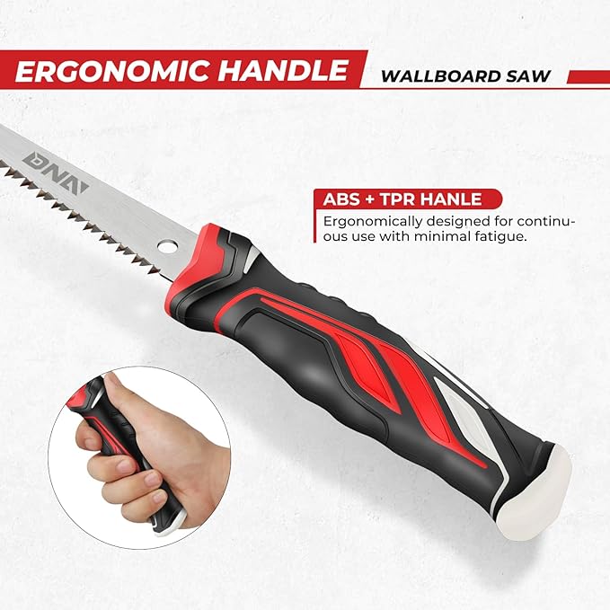 DNA MOTORING 6 in Drywall Wallboard Hand Saw, Bi-Ground Teeth Jab Saw, Faster Cutting Handsaw for Drywall, Wallboard, Plywood, PVC, TOOLS-00588