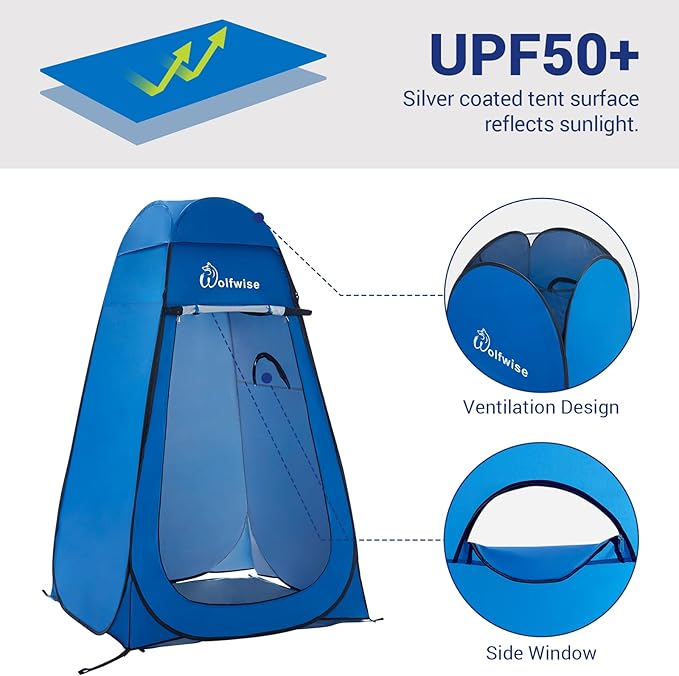 WolfWise Pop Up Privacy Shower Tent Portable Outdoor Sun Shelter Camp Toilet Changing Dressing Room