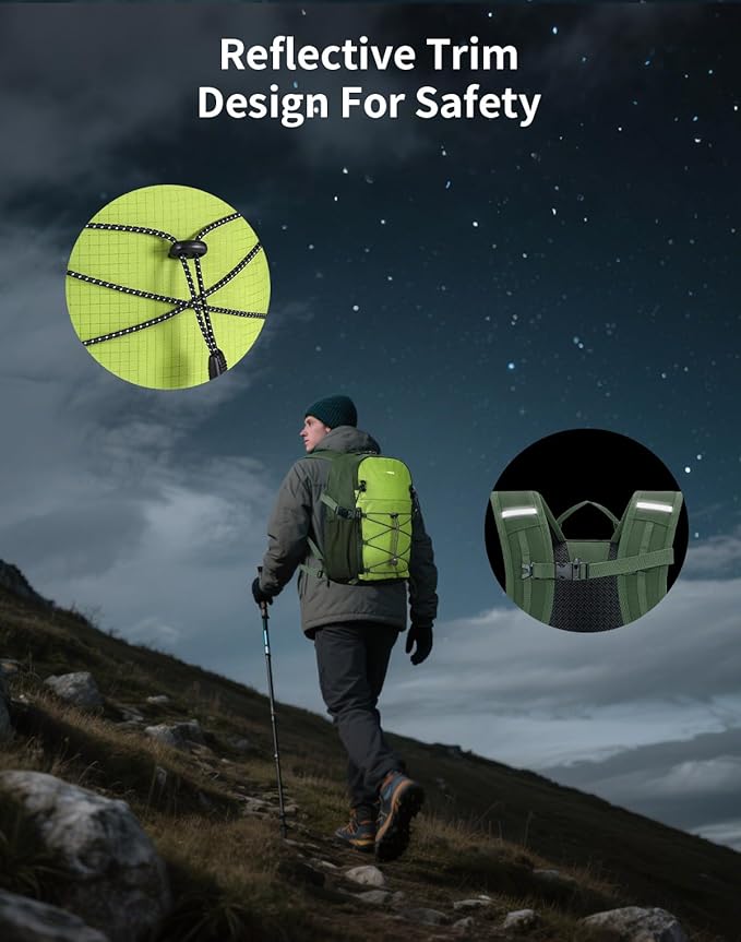 ECOHUB Small Hiking Backpack for Men Women, 20L Lightweight Travel Backpacks Water Resistant Camping Cycling Hiking Daypack