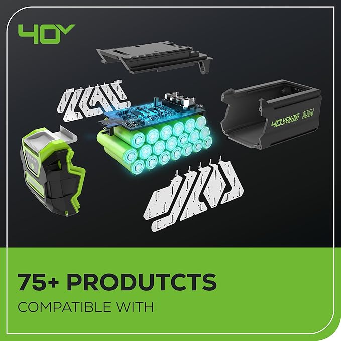 Greenworks 40V (130 MPH / 550 CFM / 75+ Compatible Tools) Cordless Brushless Axial Leaf Blower, 4.0Ah Battery and Charger Included