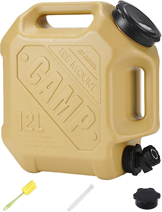 3.2 Gallon Water Jug with Spigot, Portable Water Tank BPA Free, Leak-Proof Water Containers for Camping Water Storage Containers for Emergency Outdoor Hiking Picnic, Green/Black/Yellow