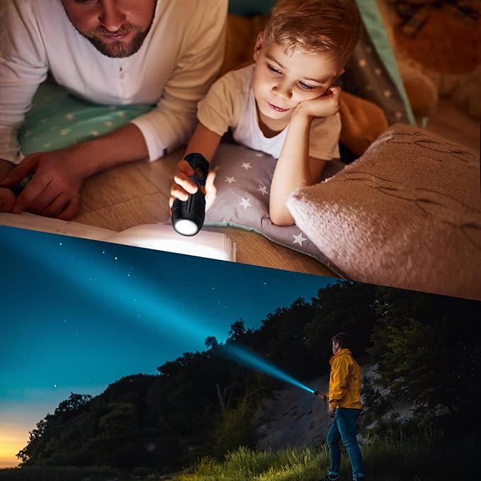 Emergency Radio Hand Crank with Flashlights, Portable AM/FM NOAA Weather Radio Alert and Survival Flashlight SOS Alarm