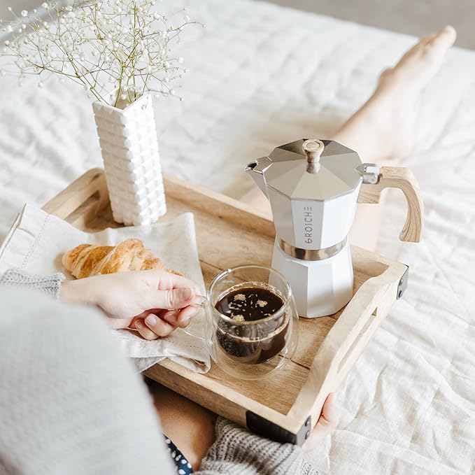 GROSCHE White Milano Stovetop Espresso Maker, 6 cup