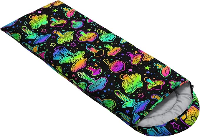 AILONEN Outer Space Astronaut Camping Sleeping Bags,Lightweight & Waterproof,3 Season Warm & Cool Weather,Cartoon Sleeping Bags for Kids,Boys Girls Travelling,Outdoors