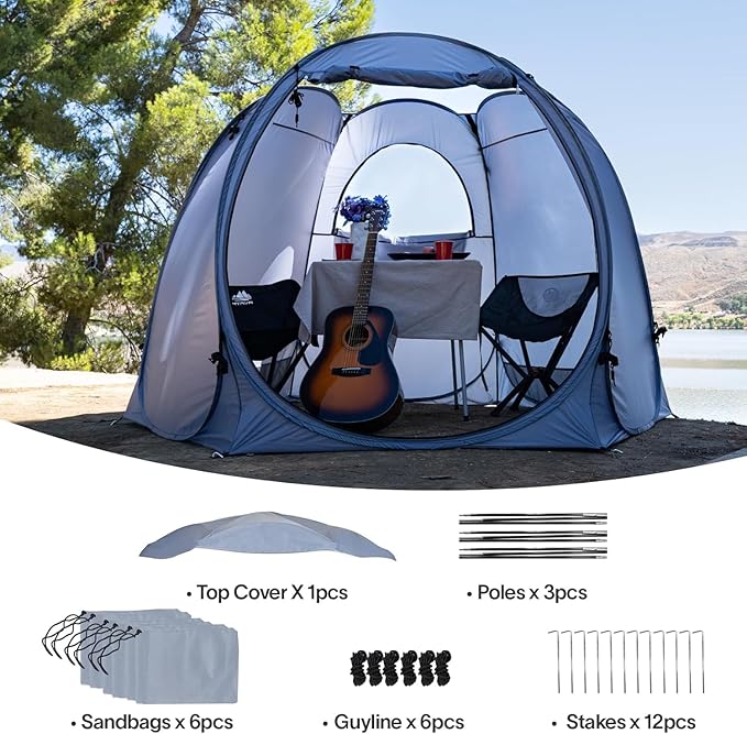 Alvantor Pop Up Screen Tent House Room Instant Outdoor Camping Canopy Sun Shelter Gazebo for Patio, Backyard & Deck, Privacy Tent(2-10 People, 8'x8' 10'x10' 12'x12')