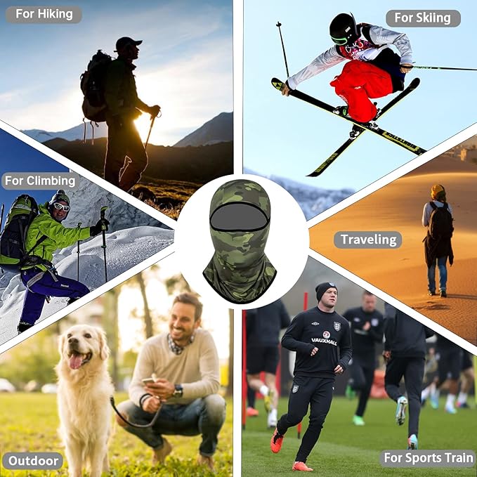 Achiou Balaclava Face Mask, Ski Mask for Men Women Football, Lightweight Sheisty, Ninja Shiesty Sun Hood UV Protector Cycling