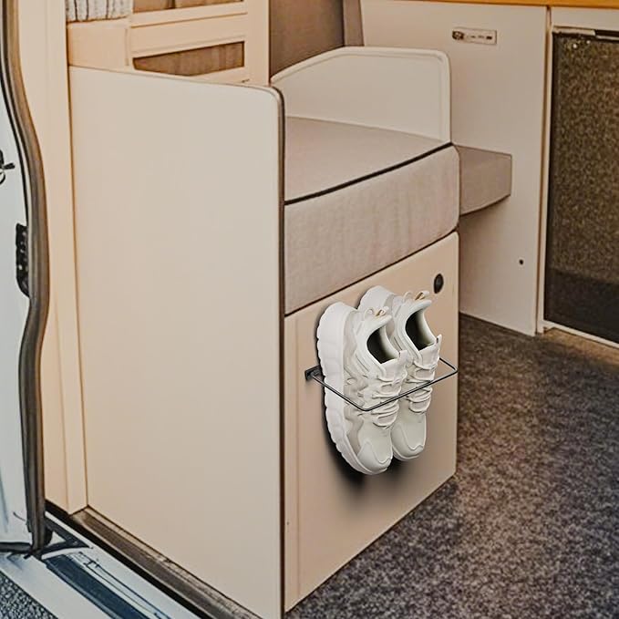 Foldable RV Shoe Rack - Wall Mounted Shoe Storage, Car Shoe Holder Space Saver, Hanging Shoe Organizer for Various Shoes in Camping RV Travel, 2 Pack.