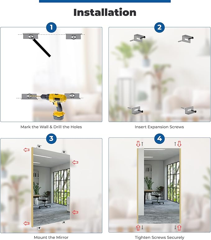 Glassless Large Mirror Shatterproof Unbreakable Wall Mirror for Gym, Dance Studio, Home Workout Room – 0.04mm Nano Film – Black 26" x 60"