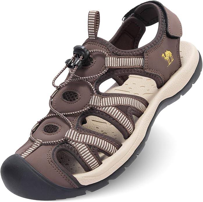 CAMELSPORTS Men's Hiking Sandals Closed Toe Outdoor Beach Sandal Waterproof Sport Fisherman Sandals Water Shoes
