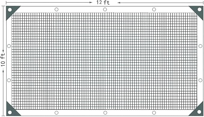 90% Shade Cloth 10 ft X 12 ft Shade Tarp Black Taped Edge with Grommets,Black Patio Shades Sun Blocking