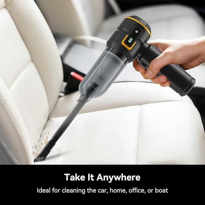 Car Vacuum Cleaner,Advanced Clean Cordless Handheld Vacuum, Compact Home and Car Vacuum with Crevice Tool,Digital Display Vacuum Cleaner