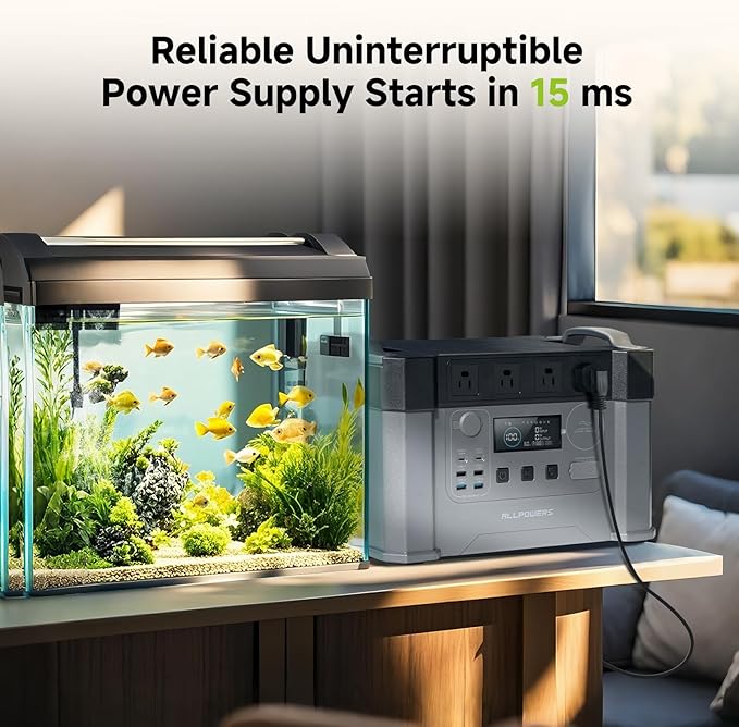 ALLPOWERS S2000PRO Portable Power Station, 1500Wh/2000w Battery Backup, with SF100 100W Flexible Solar Panel, Solar Power Bank for 10+ Devices, for Outdoor Camping, Traveling, Emergencies