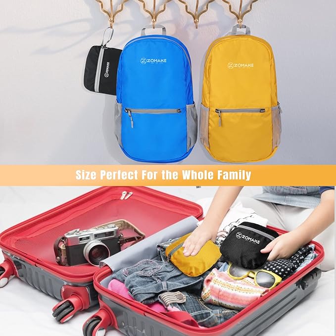 ZOMAKE Ultra Lightweight Hiking Backpack 20L, Packable Small Backpacks Water Resistant Daypack for Women Men(Yellow New)