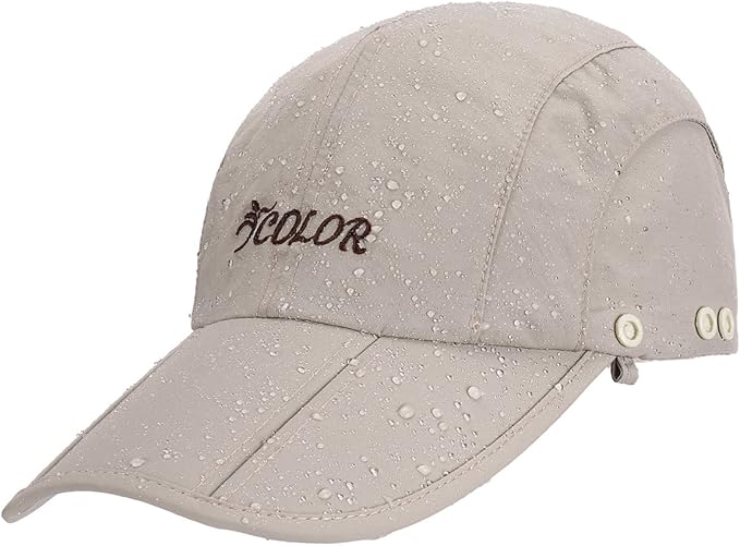 icolor Sun Hats for Men Women with Neck Flap,Foldable Sun Cap Fishing Sun Hats,UPF50+ Sun Protection Ponytail Hats