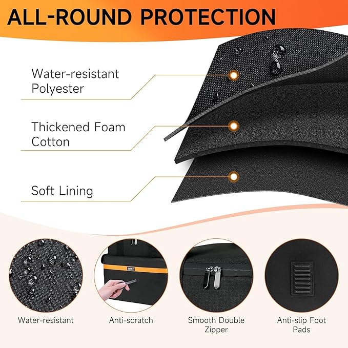 Carrying Case Compatible with Jackery Explorer 1000/ECOFLOW River Max/Bluetti EB70S/GRECELL T1000 Portable Power Station,Travel Storage Bag for Charging Cable and Accessories(Bag Only)