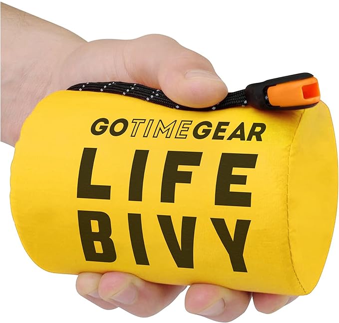 Go Time Gear Life Bivy Emergency Survival Sleeping Bag Thermal Bivy - Use as Emergency Bivy Sack, Survival Sleeping Bag, Mylar Emergency Blanket