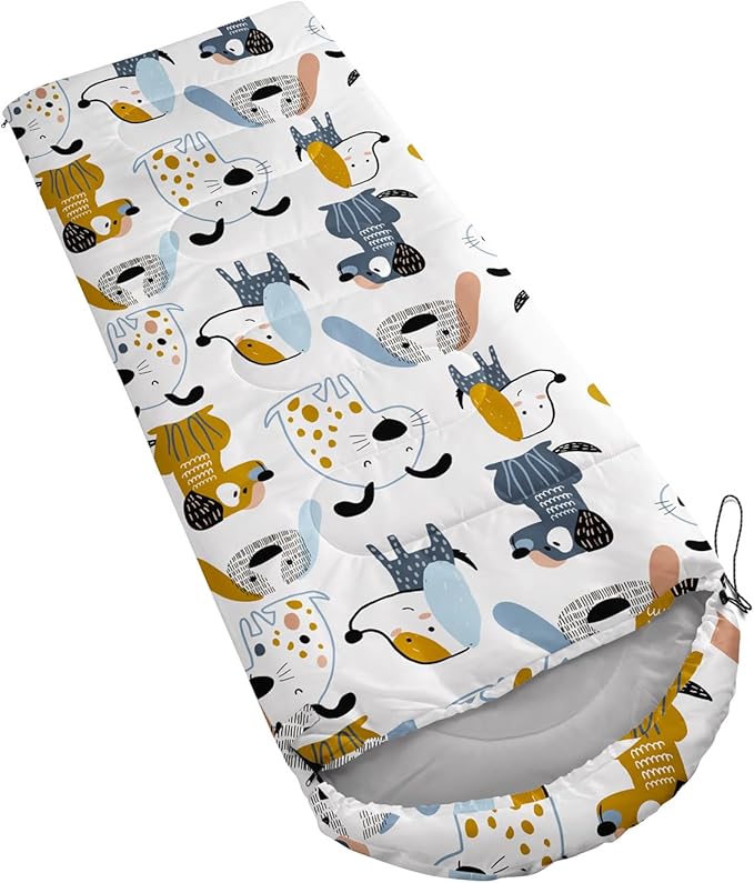 Galaxy Wolf Camping Sleeping Bags Warm & Cool Weather Waterproof Backpacking Blue Purple Starry Sky Sleeping Bag All Seasons Camping, for Adult Kids Boy Girls Camping Gear Equipment, Traveling