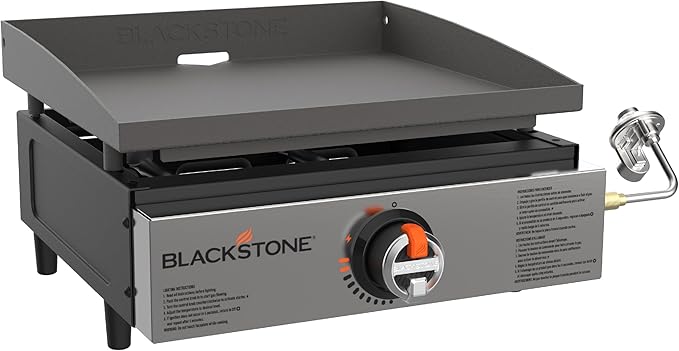 Blackstone 2142 Original 17” Tabletop Griddle with Low-Maintenance Stainless Steel Front Plate, Powder Coated Steel, Black