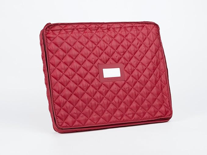 Covermates Keepsakes - Serveware Storage - Padded Protection - ID Window - Stain Resistant - Machine Washable - China Storage, Red