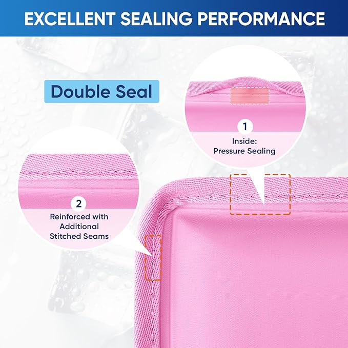 APEXUP Gel Ice Packs for Injuries Reusable, Flexible Double Sided Cold Packs for Injuries, Ice Pack for Knee, Shoulder, Back, Hip, Leg, Arm (Pink, S, 2PK)