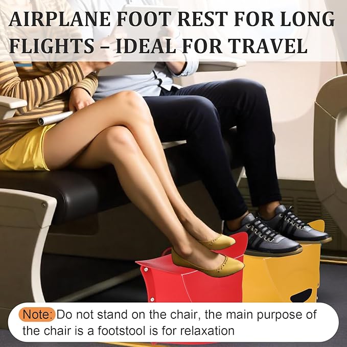 4Pcs Airplane Foot Rest for Long Flight, Lightweight RV Collapsible Stool for Camping, Multifunction Step Stool with Handbag Function for Outdoor Camping & Home & Office(Multicolor)