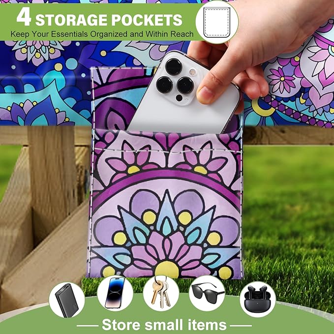 Fitted Picnic Table Cover with Bench Covers Set, Waterproof Lightweight Rectangle 72in Folding Table Cloths Canopy Shade Slipcover Cool Unique Fun Camping Gift for Camper Women Men Family Rv Owners