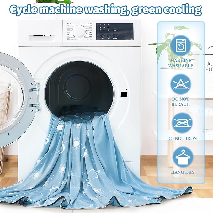 inhand Cooling Blanket King Size (90"x108") - Cooled Blankets for Hot Sleepers Lightweight Breathable Summer Blanket for Sleeping Night Sweats to Keep Cool in The Heat -Light Blue