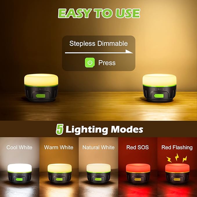 Sinvitron LED Camping Lantern Rechargeable with Remote Control - 1000LM 150H Runtime Tent Light, 5200mAh Water-Resistant Emergency Light for Hurricane Power Outages, Hiking Home