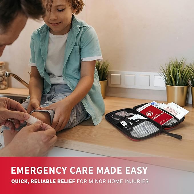 All-Purpose First Aid Kit 184 Pieces, Emergency Kit for Home, Travel, Car, Business, Worksite and Office, Portable Emergency Supplies for Minor Cuts, Scraps, Sprains & Burns