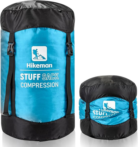 HIKEMAN Compression Sack, 50% More Storage! 12L/19L/32L/46L/53L Compression Stuff Sack, Water-Resistant & Ultralight Sleeping Bag Stuff Sack - Space Saving Gear for Camping, Hiking