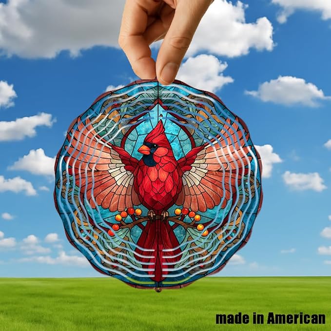 3D Wind Spinner for Garden - 10inch Stainless Steel with Double-Sided UV Printing | High-Resolution Images | Weather-Resistant Outdoor Spinning Decor for Patio, Yard & Gifts (Eagle)