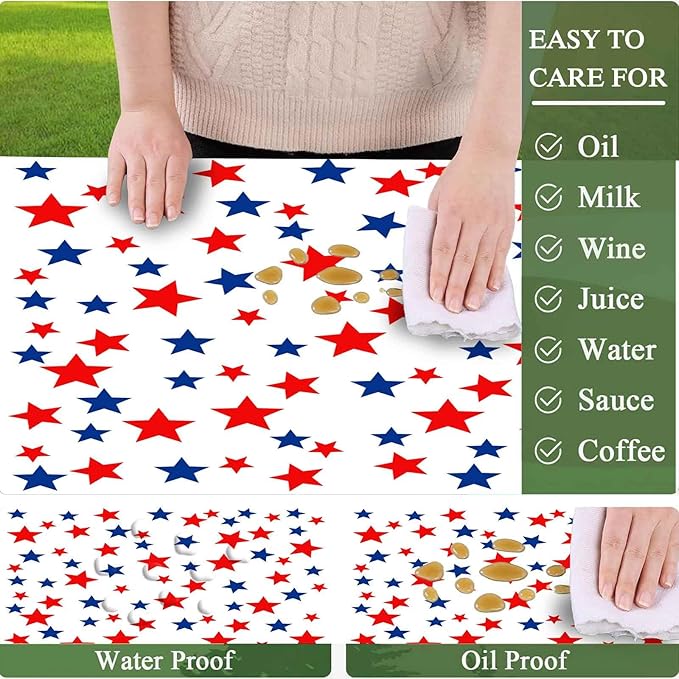 CAPSCEOLL Elastic Picnic Table Cover with Bench Covers 5Ft Waterproof Fitted Picnic Table Cover Cloths for Outdoors Camping Tablecloth with Drawstring Bag, 60X30in, Stars