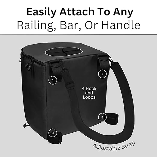 Collapsible Trash Can for Boating and Camping | Large, Durable, and Portable with Inner Bin - 8 Gallons - (Black)