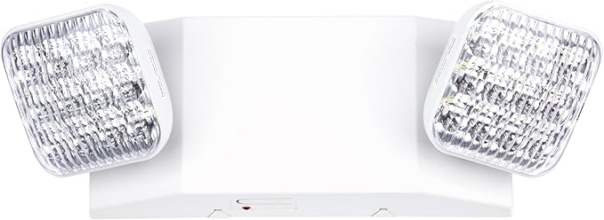 GRUENLICH LED Commercial Emergency Light with Dual Head and Backup Battery, US Standard, AC 120-277V, Hardwired Emergency Light Fixtures for Business Office Power Outages, 1-Pack