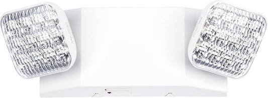 GRUENLICH LED Commercial Emergency Light with Dual Head and Backup Battery, US Standard, AC 120-277V, Hardwired Emergency Light Fixtures for Business Office Power Outages, 1-Pack