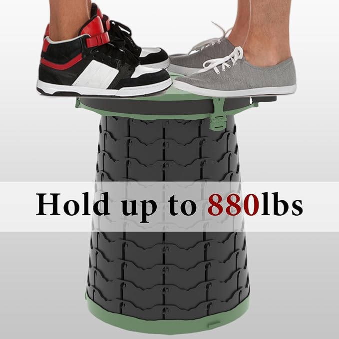 ALEVMOOM XXL Portable Toilet for Camping,880lbs Capacity,19.7" H Adjustable Portable Toilet with 7 Garbage Bags,Porta Potty for Adults,Collapsible Luggable Loo for Camping/Travel/Hiking/Car